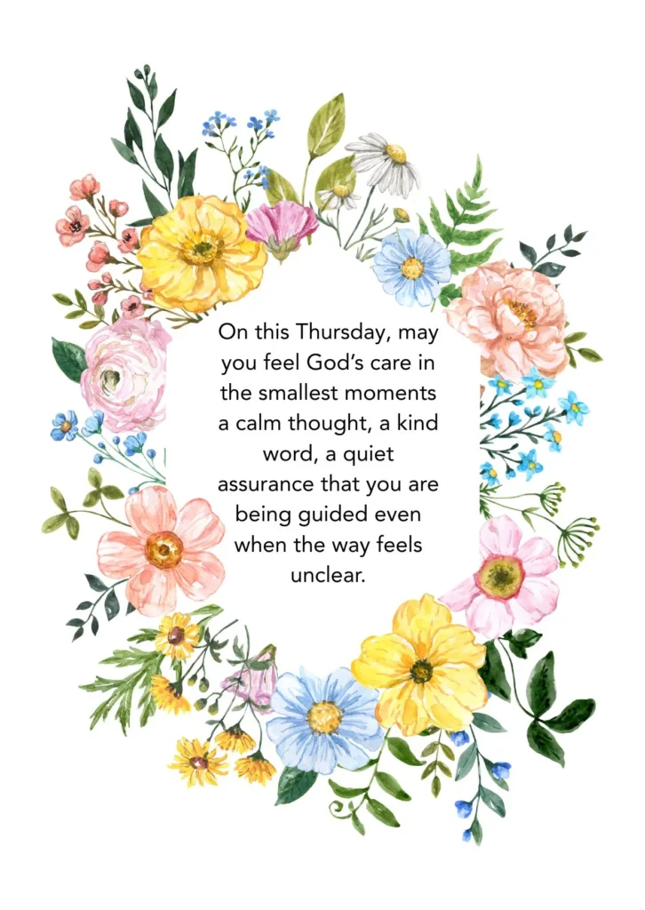 Calm Thursday blessing image with loving words and God’s grace