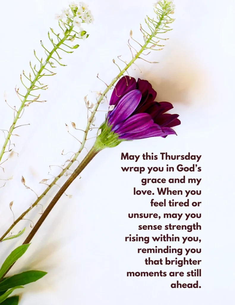 Emotional Thursday blessing image sharing peace, comfort, and God’s gentle care