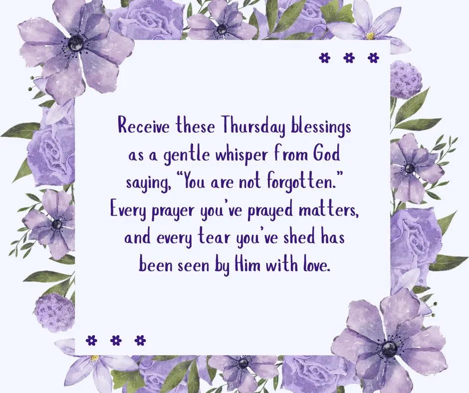 Faith-filled Thursday blessing image offering comfort, trust, and reassurance