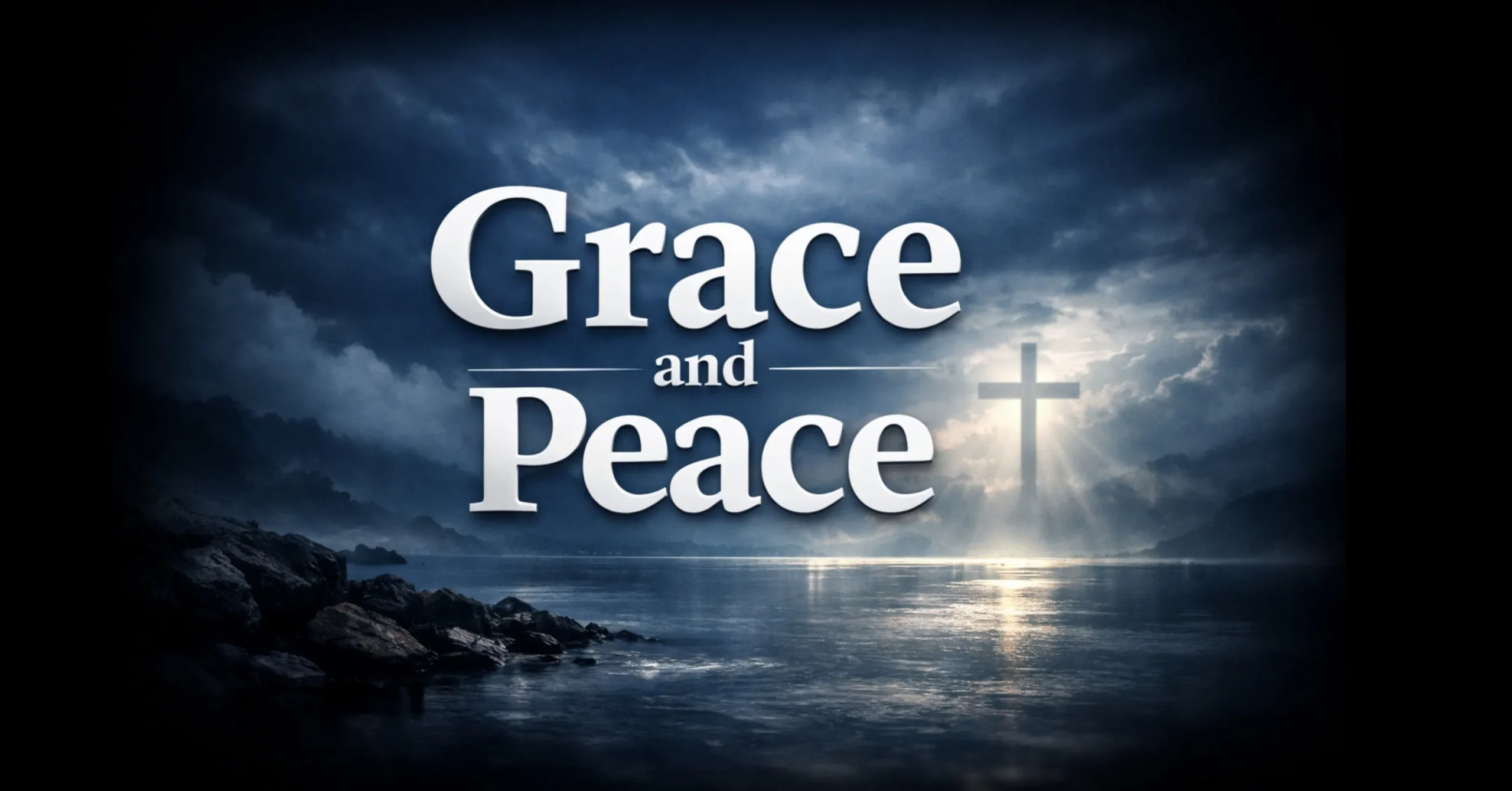 Grace and peace meaning in the Bible, Christian devotional concept with scripture and prayer