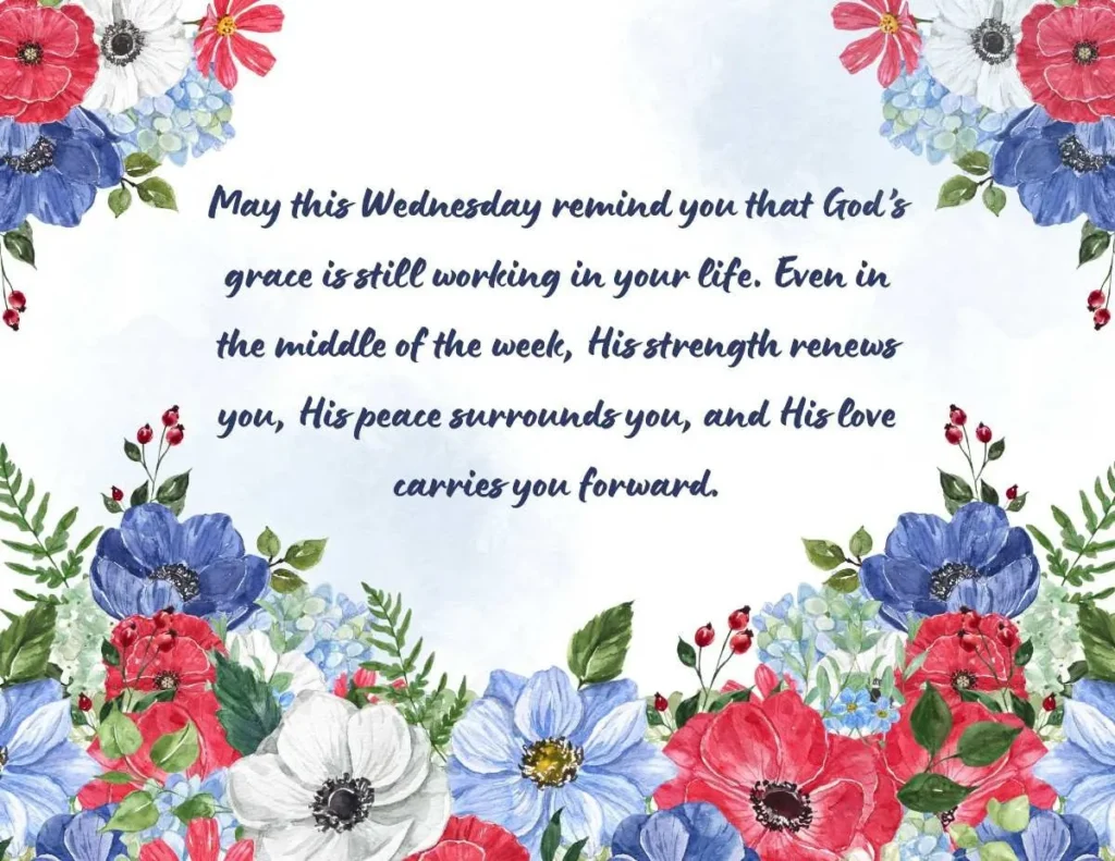Heartfelt Wednesday blessings image with faith, peace, and hope message