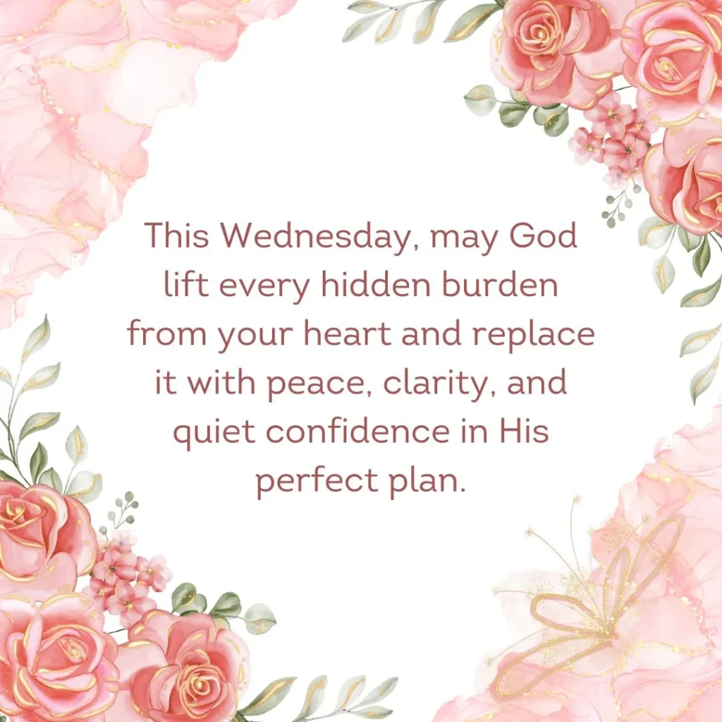 Peaceful Wednesday blessings image with prayer and calm morning vibes