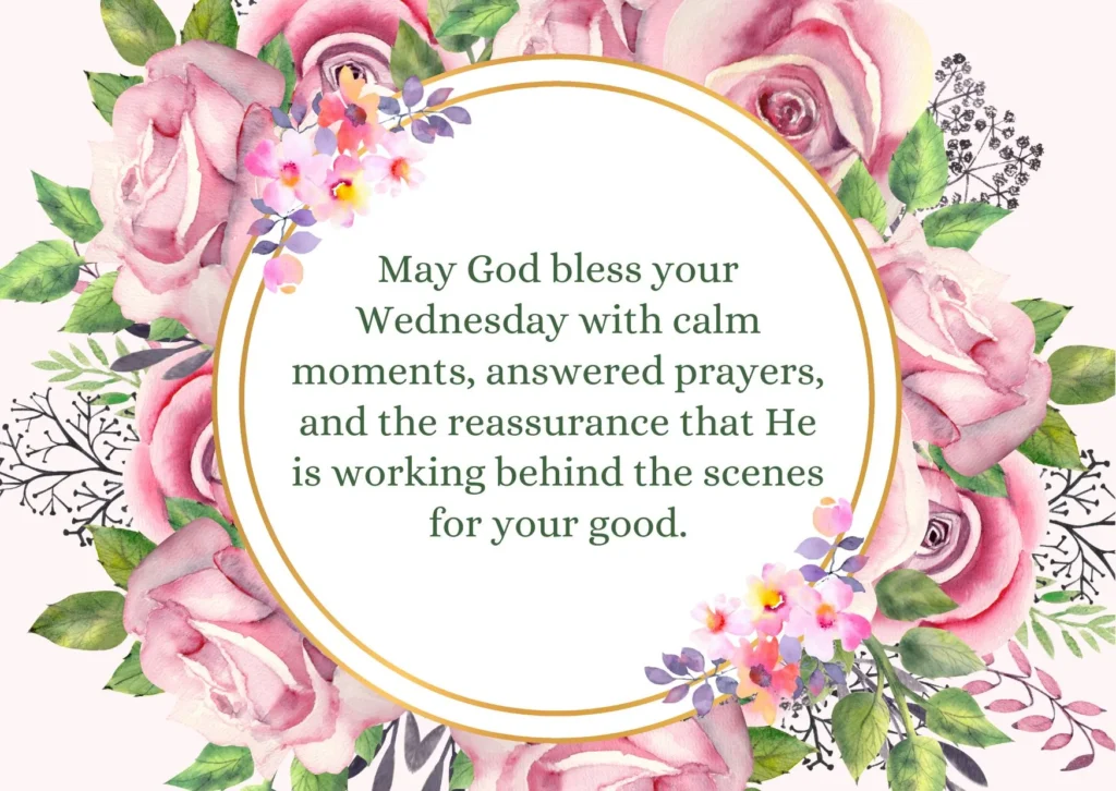 Spiritual Wednesday blessings image with calming background and prayer text