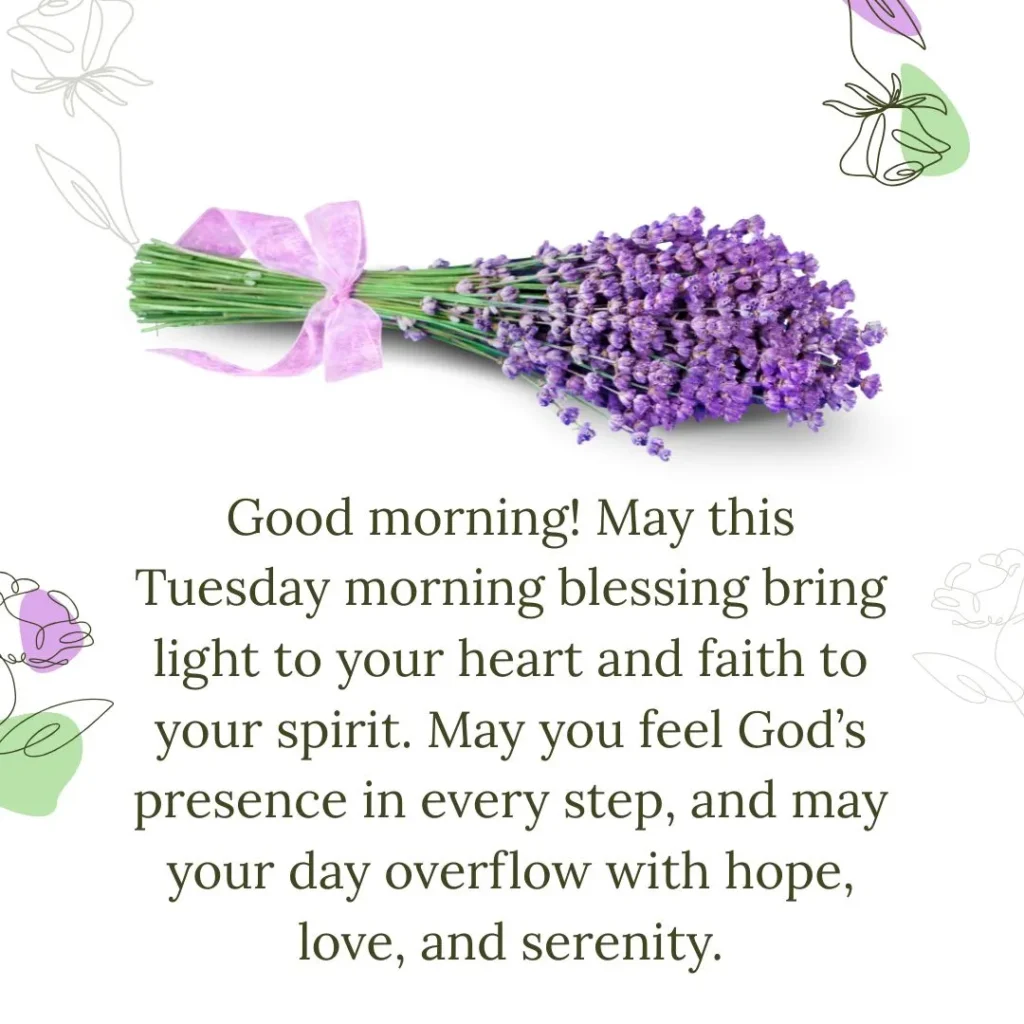 Blessed Tuesday morning image with clarity, courage, and God’s love, Tuesday morning blessings shareable quote.