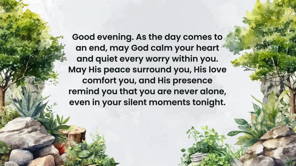 Good evening blessings and prayers for protection, faith-based evening prayer image with spiritual encouragement