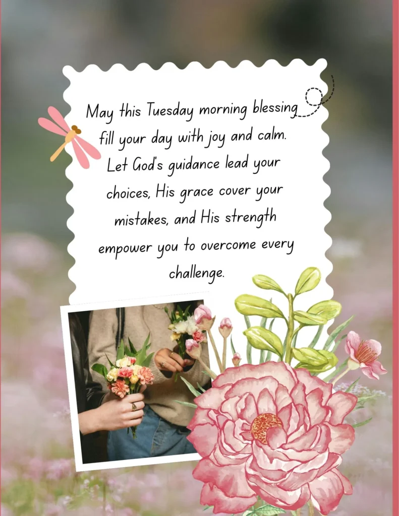 Good morning Tuesday blessings image with light, faith, and hope, Tuesday morning blessing shareable quote.