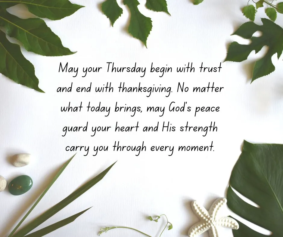 Good morning blessed Thursday image with calm, devotional message for encouragement