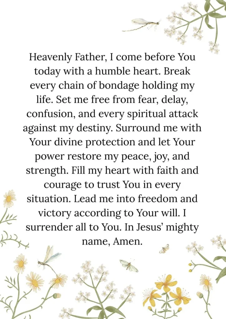 MFM deliverance prayer for breaking chains, fear, delay, and spiritual bondage through Jesus Christ