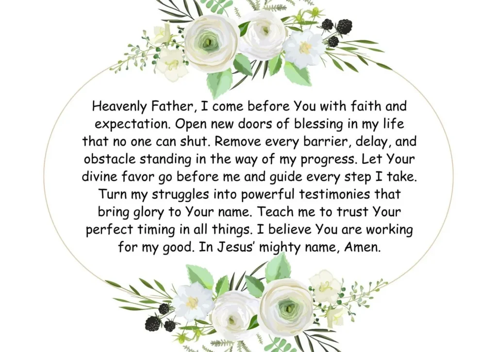 MFM prayer for open doors, breakthrough, blessings, and removal of barriers in life