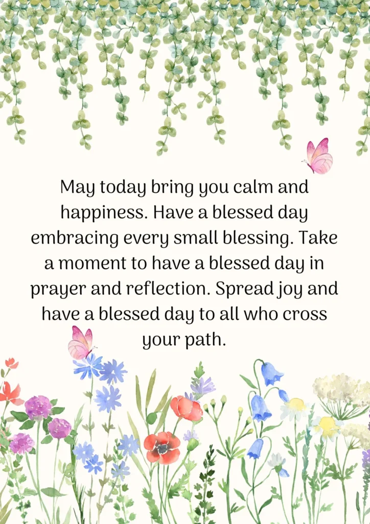 have a blessed day images and quotes with soft floral background
