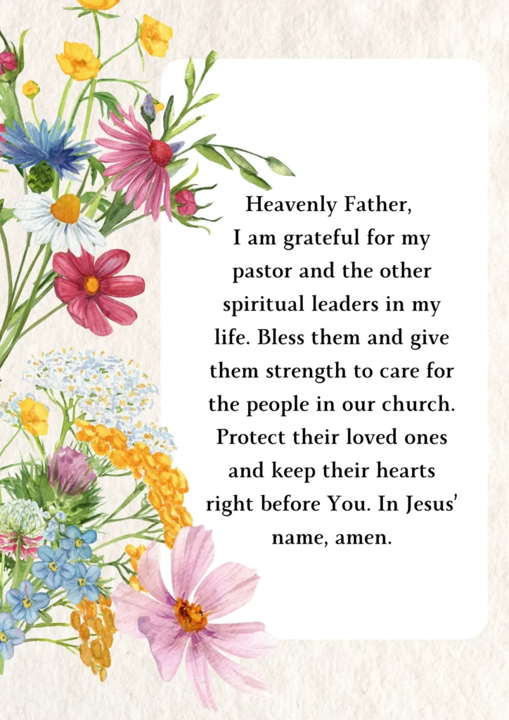 A heartfelt intercessory prayer for pastors asking God for strength and protection