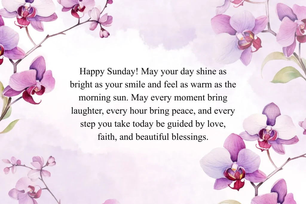 Happy Sunday Blessings Images Embrace Sunday with faith and positivity. Trust the journey, welcome new beginnings, and let happiness follow you every step today.