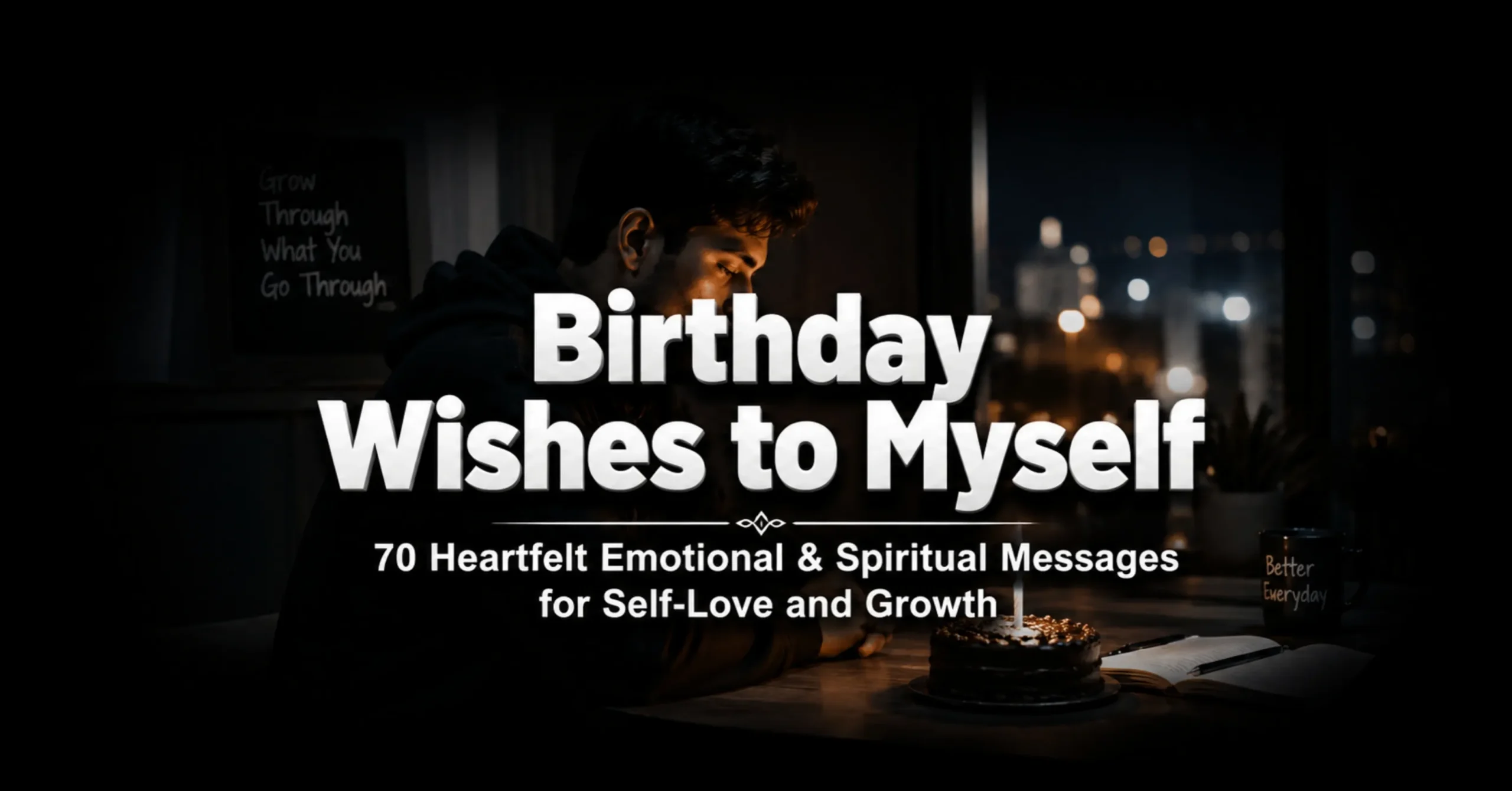 Heartfelt birthday wishes to myself expressing self-love, gratitude, emotional reflection, spiritual prayers and personal growth journey