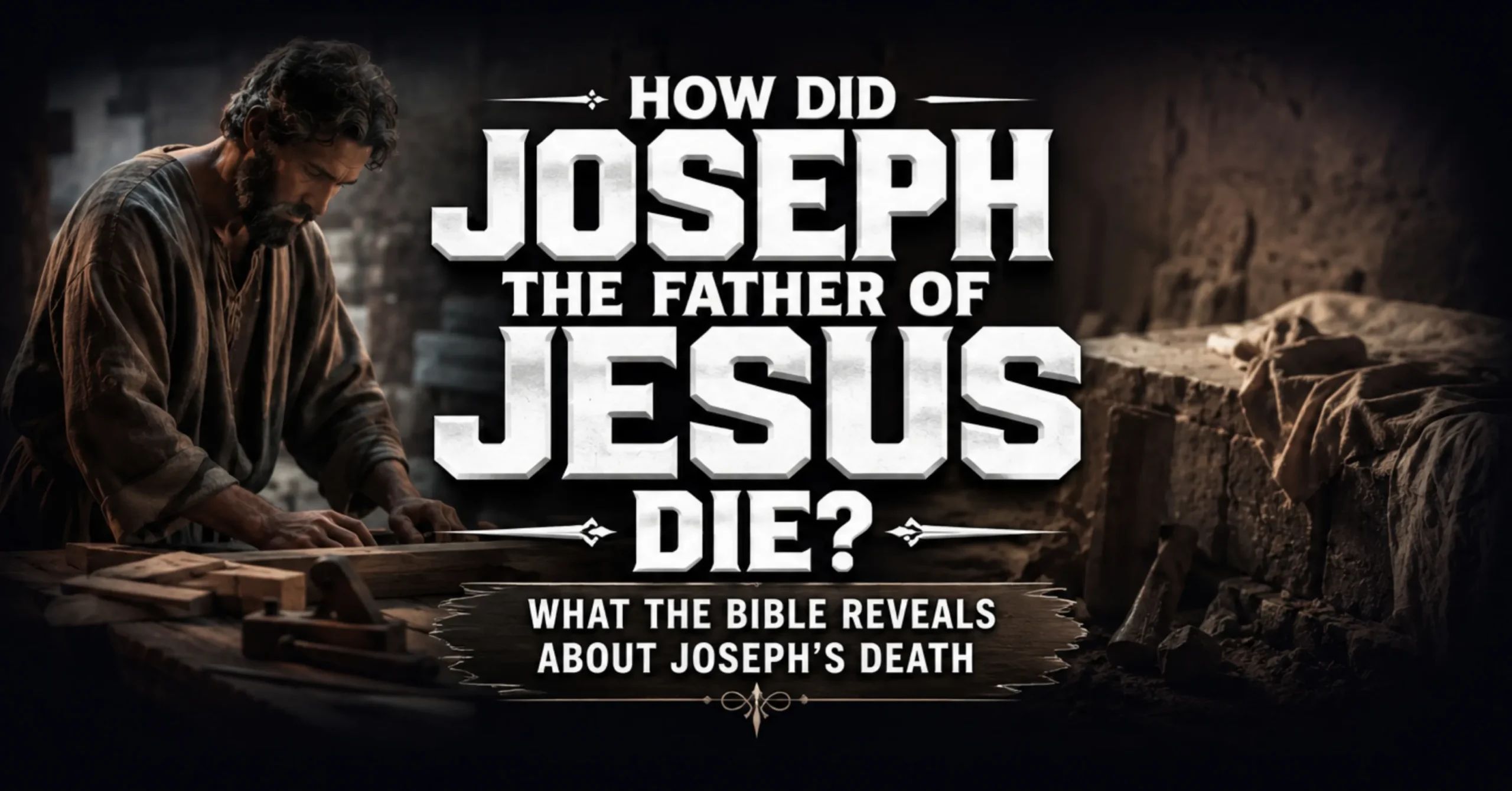 How did Joseph the father of Jesus die Bible explanation showing Joseph, Mary and young Jesus in Nazareth
