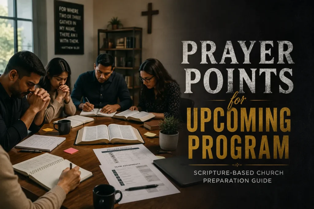 Diverse believers praying together in a modern church during an intense worship and prayer meeting, cinematic realistic revival service scene