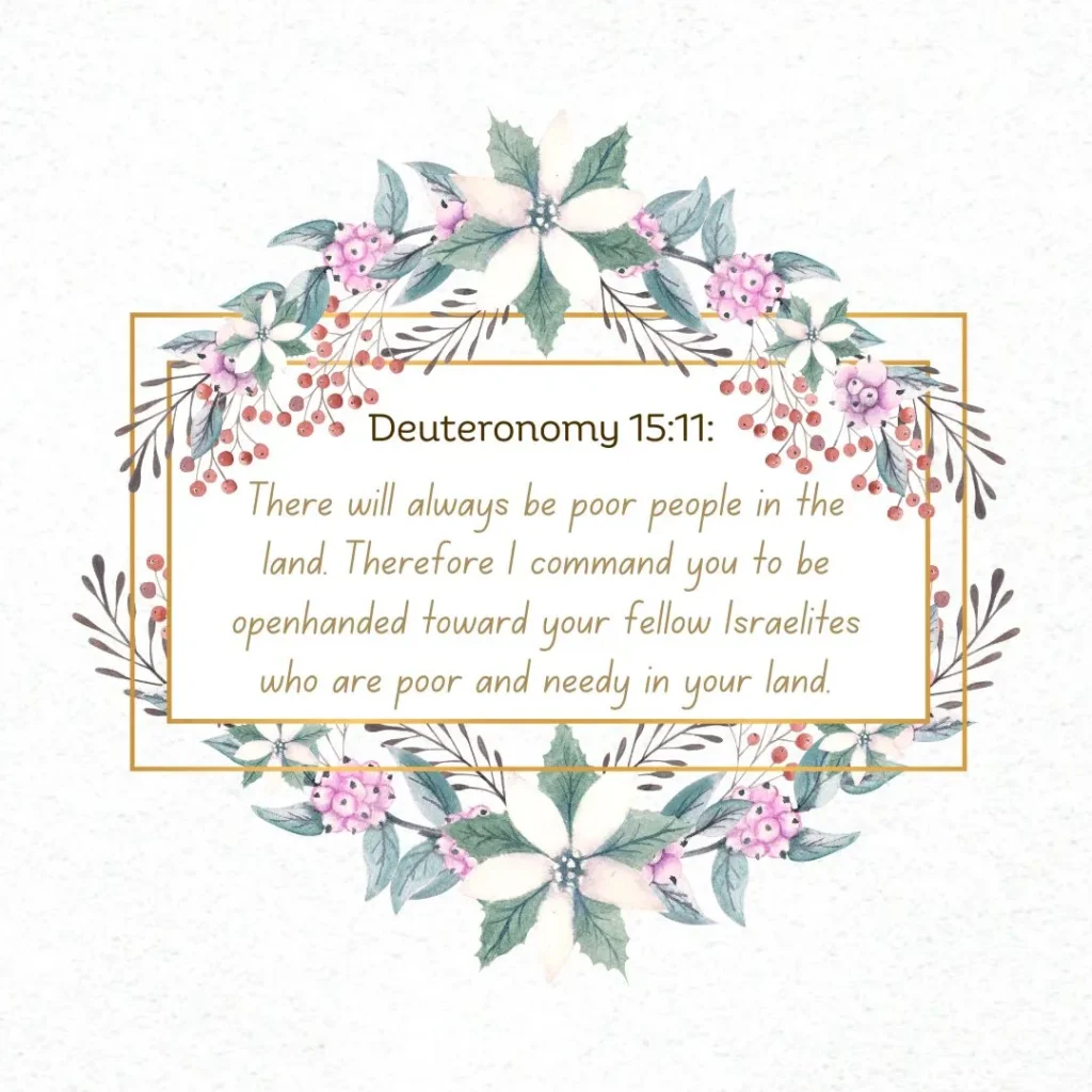 Deuteronomy 15:11 Bible verse about helping the poor, generosity, and caring for those in need