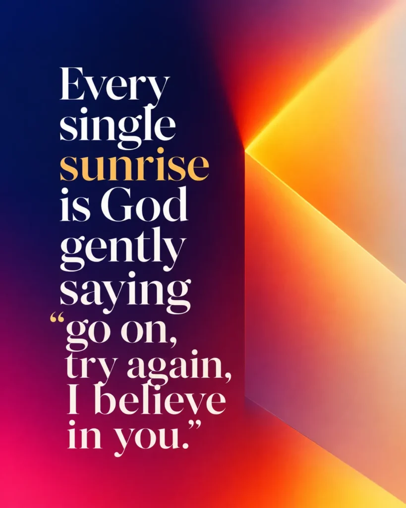 Inspirational Christian quote artwork reminding believers that each new day is a fresh opportunity filled with God’s encouragement, hope, and grace.
