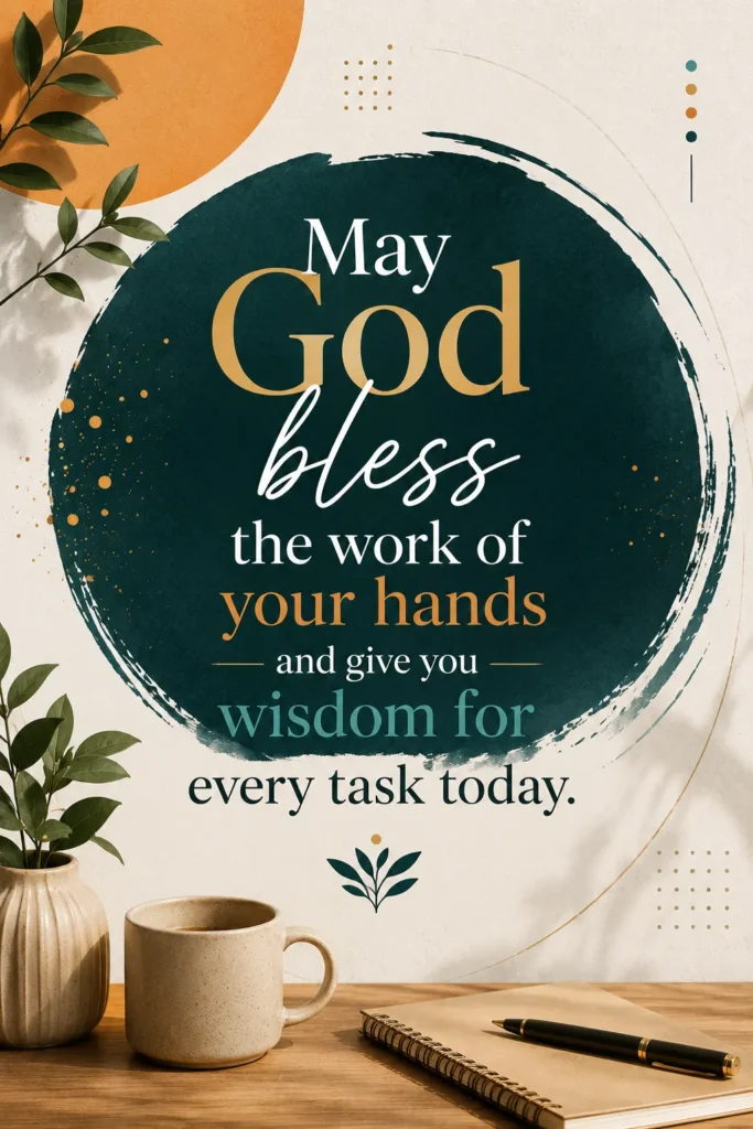 Christian Wednesday blessing poster with premium typography and modern artistic design, praying for God's guidance, wisdom, productivity, success, and blessings in daily work.