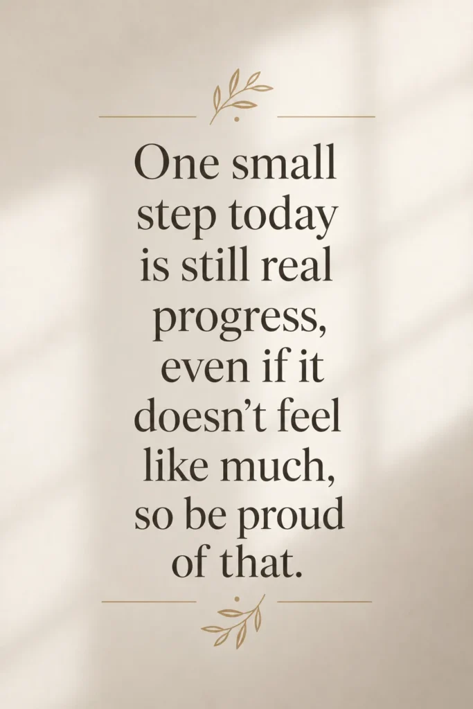 Minimal motivational quote poster with elegant typography and clean modern design, encouraging personal growth, self-confidence, perseverance, progress, and daily achievement.