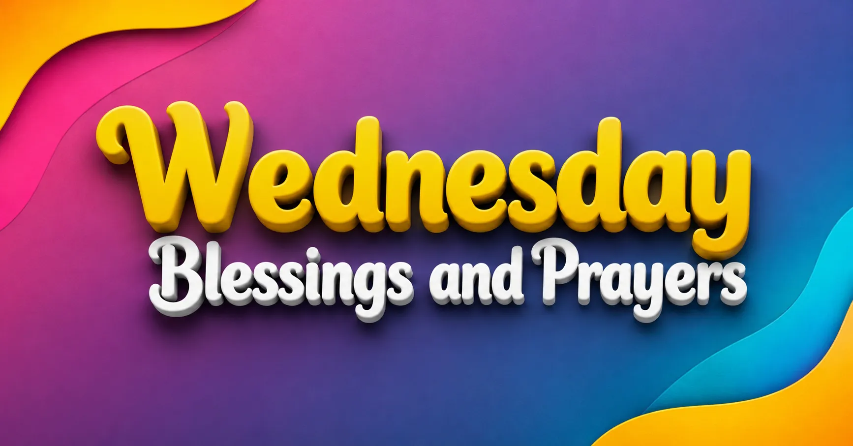 Colorful Wednesday Blessings and Prayers featured image with premium 3D typography on a vibrant modern background