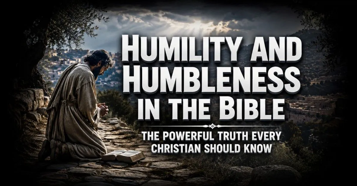 Humility and Humbleness in the Bible illustration showing Jesus washing His disciples' feet, a biblical example of humility, servanthood, and obedience to God.