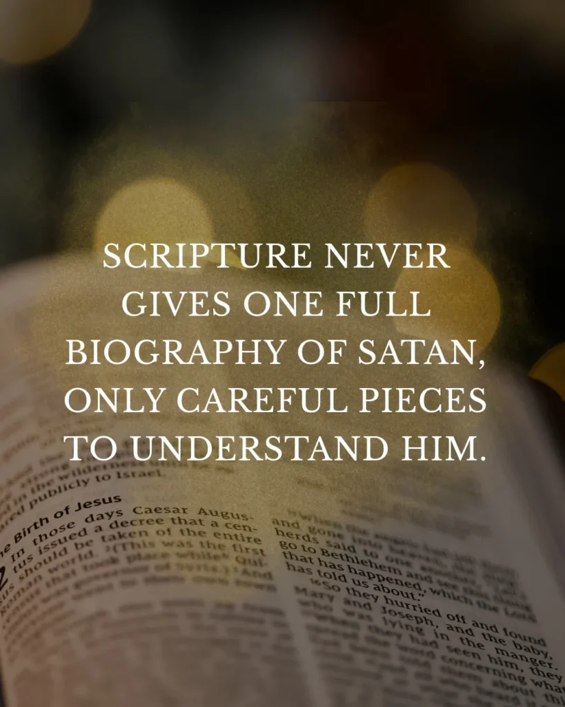 Open Bible illustrating what Scripture teaches about Satan’s origin and fall