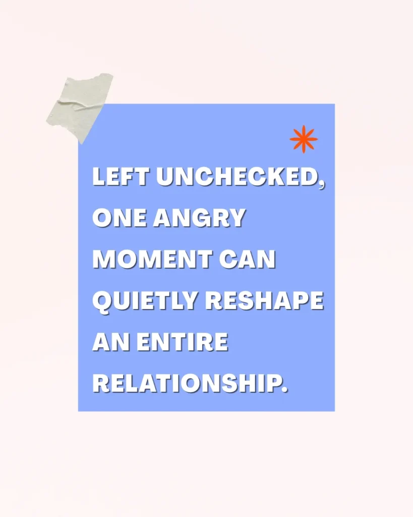 Uncontrolled anger damaging relationships and causing emotional distance