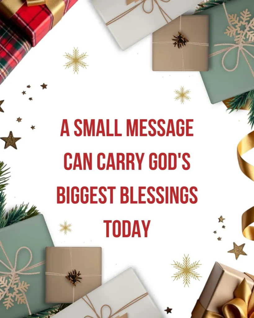 Happy Saturday Blessings image with a Christian message showing how a small message can share God's biggest blessings, hope, and encouragement.