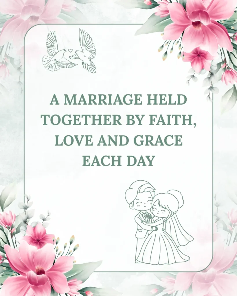 Happy Saturday Blessings image of a Christian couple celebrating a marriage strengthened by faith, love, grace, and God's everlasting blessings.