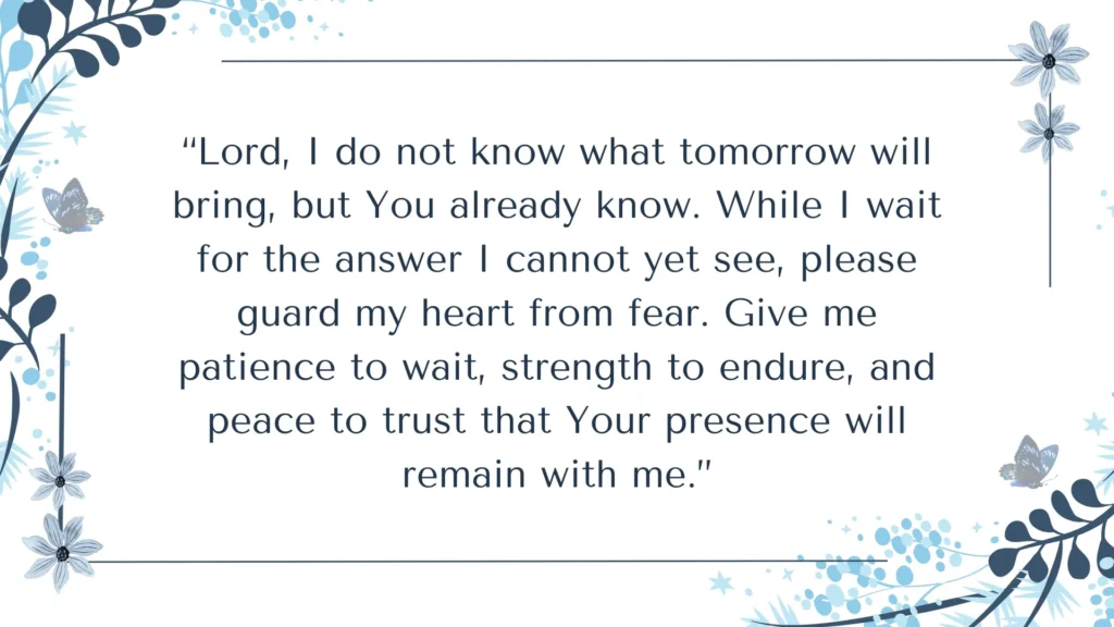 Prayer for patience, strength, and peace while waiting on God