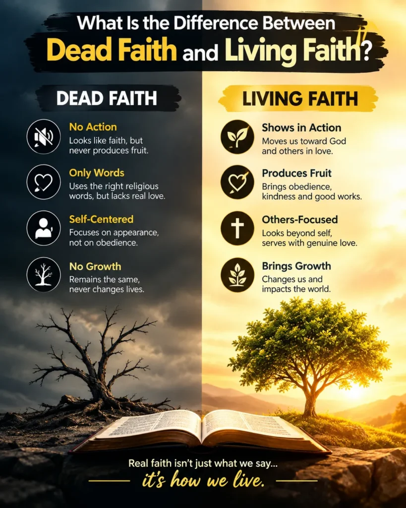 Dead faith vs living faith explained from James 2:14-26