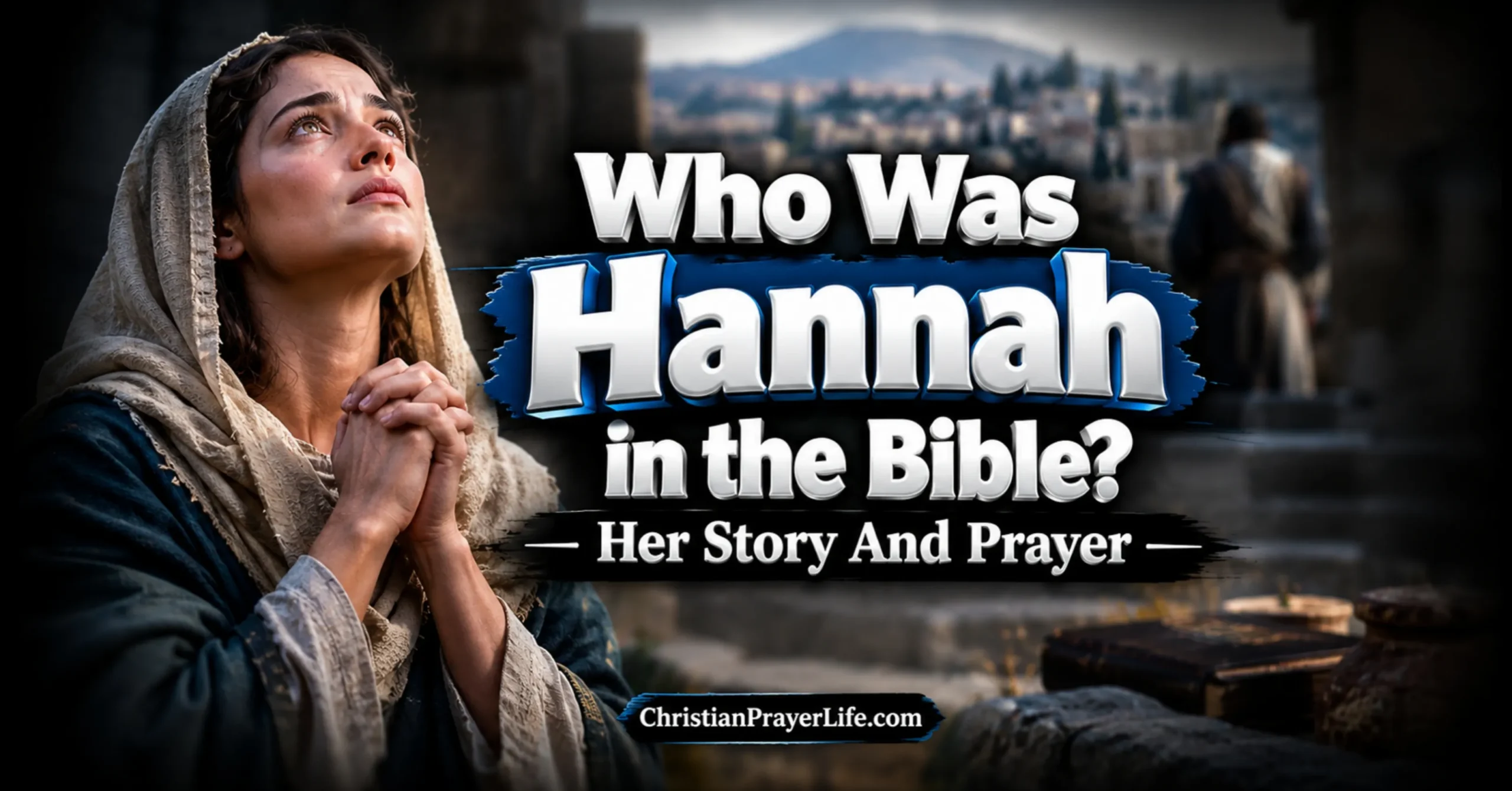 Hannah in the Bible praying to God with faith and humility