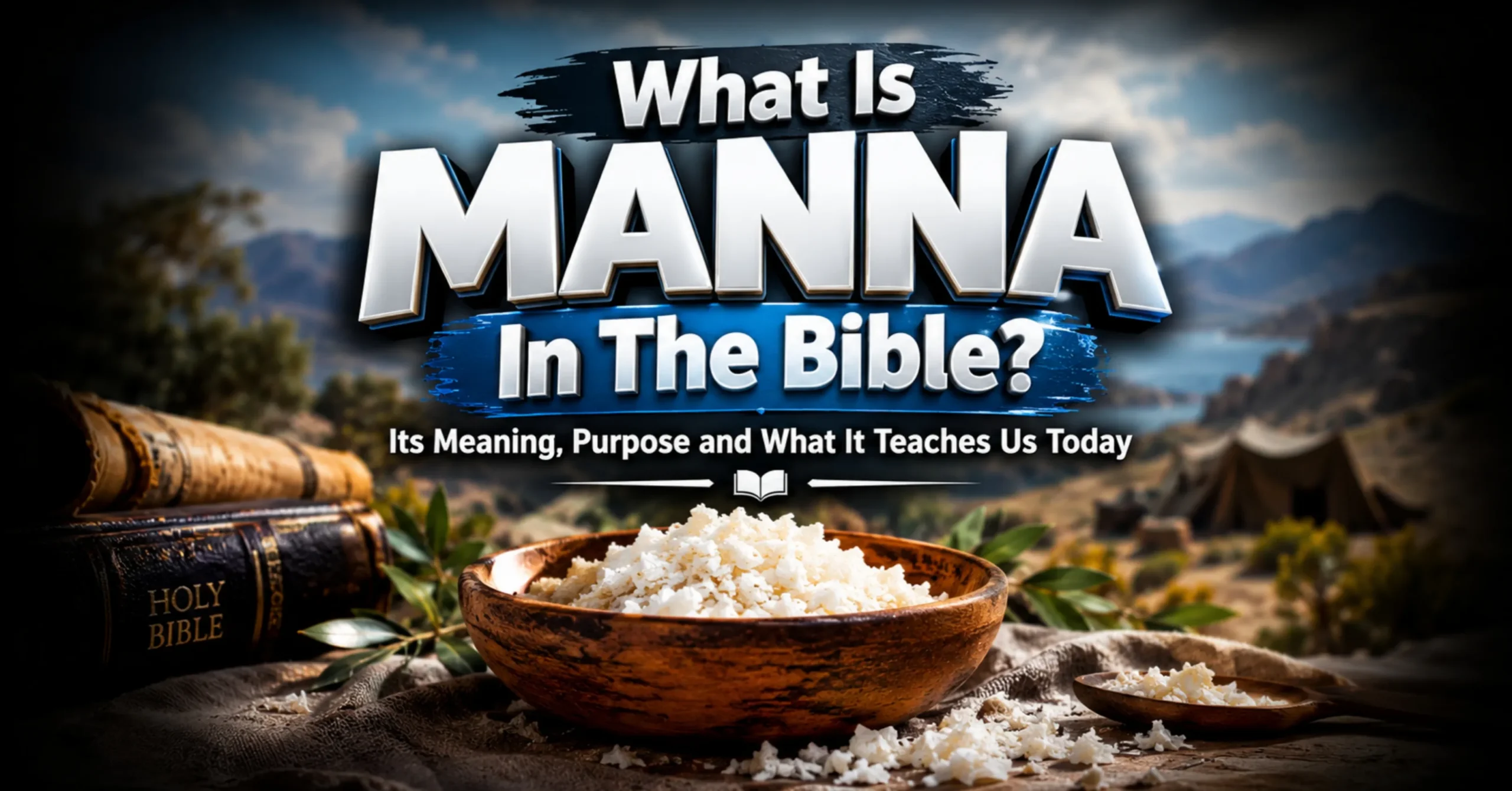 What is manna in the Bible? Manna from heaven provided by God to the Israelites in the wilderness.